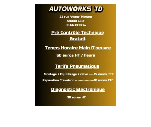 Pré contrôle technique gratuit à Lille Sud, Lille Sud, AUTOWORKS TD