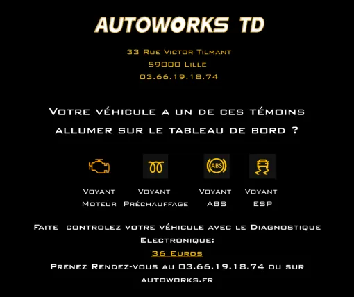 Diagnostique Electronique à 36 Euros, Lille Sud, AUTOWORKS TD