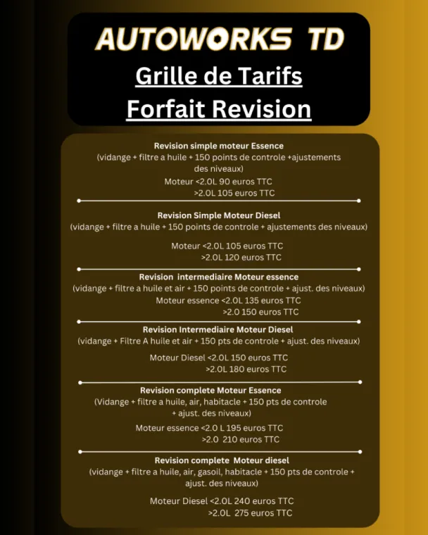 Grille de tarif